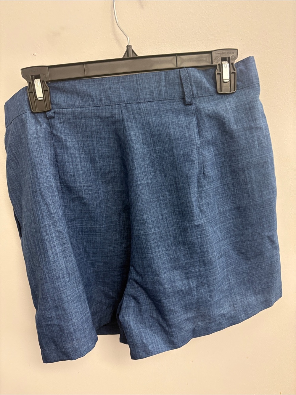 Chic Blue Linen-Blend Women's Shorts - Picture 6 of 6